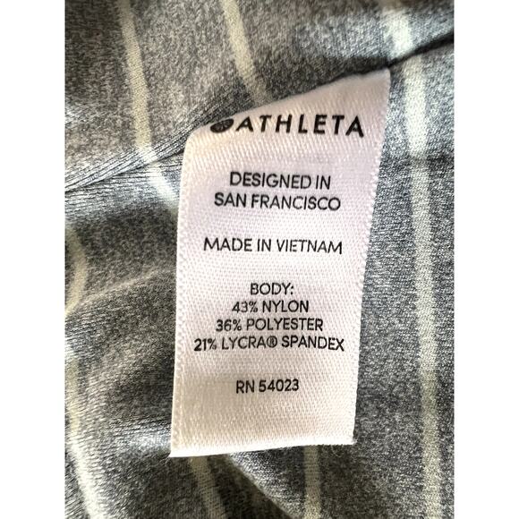 Athleta Salutation Leggings Gray Stripe High Rise 7/8 Powervita Size M - Picture 8 of 8
